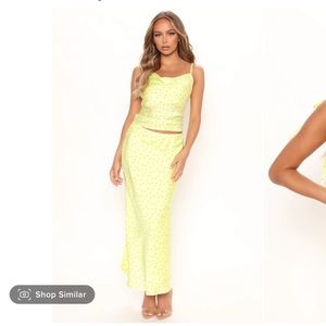 Fashion Nova Cambria Polka Dot Skirt Set - Yellow